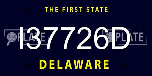 I37726D Delaware License Plate