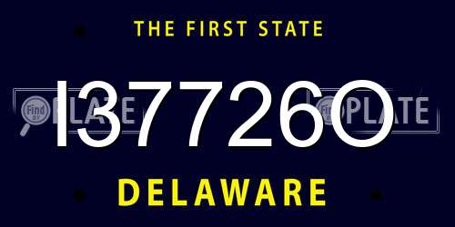I37726O Delaware License Plate