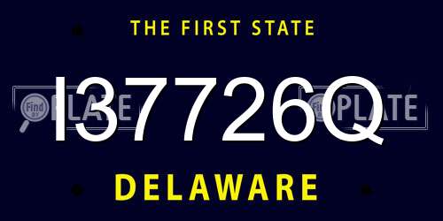 I37726Q Delaware License Plate