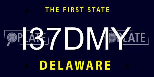 I37DMY Delaware License Plate