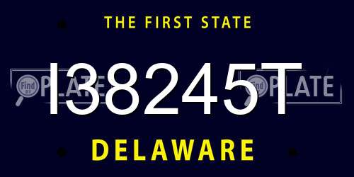 I38245T Delaware License Plate