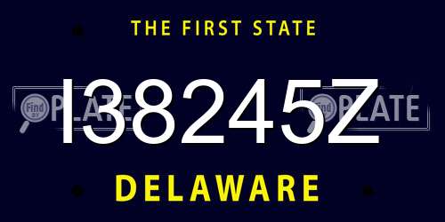 I38245Z Delaware License Plate