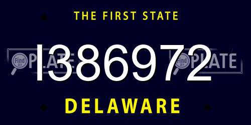 I386972 Delaware License Plate