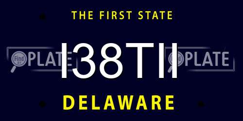 I38TII Delaware License Plate