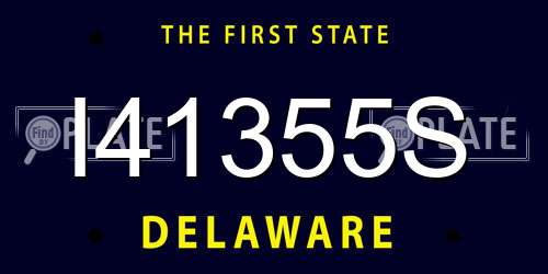 I41355S Delaware License Plate