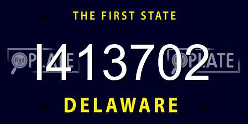 I413702 Delaware License Plate
