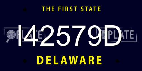 I42579D Delaware License Plate