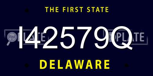 I42579Q Delaware License Plate