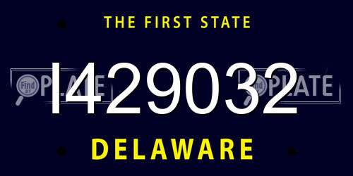 I429032 Delaware License Plate
