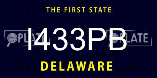 I433PB Delaware License Plate