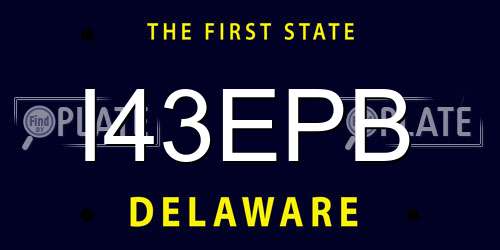 I43EPB Delaware License Plate