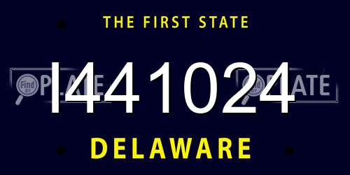 I441024 Delaware License Plate