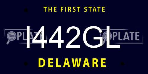 I442GL Delaware License Plate