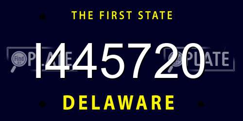 I445720 Delaware License Plate