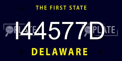 I44577D Delaware License Plate