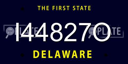 I44827O Delaware License Plate