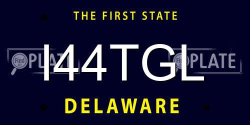 I44TGL Delaware License Plate