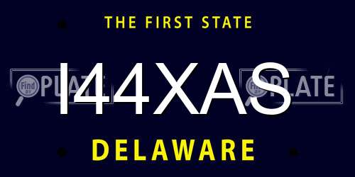 I44XAS Delaware License Plate