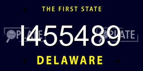 I455489 Delaware License Plate