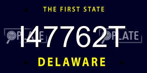 I47762T Delaware License Plate