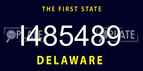 I485489 Delaware License Plate