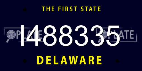 I488335 Delaware License Plate