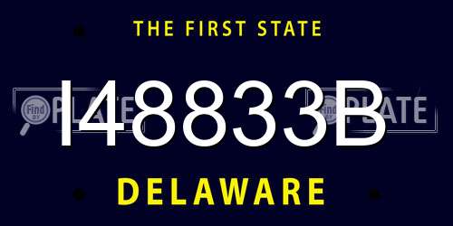 I48833B Delaware License Plate