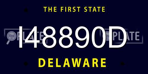 I48890D Delaware License Plate