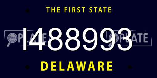 I488993 Delaware License Plate