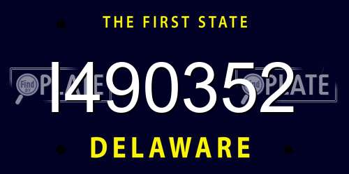 I490352 Delaware License Plate
