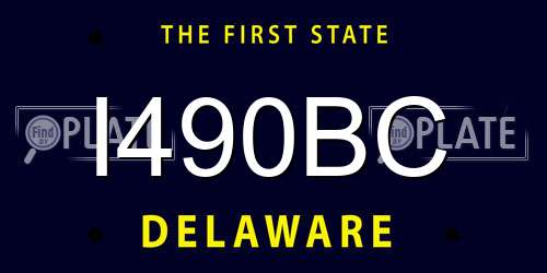 I490BC Delaware License Plate