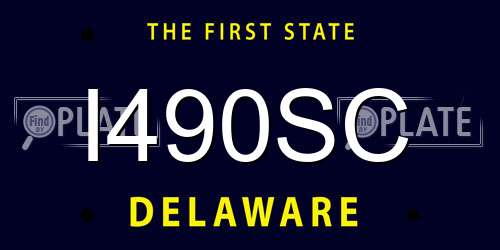 I490SC Delaware License Plate