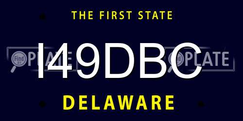 I49DBC Delaware License Plate