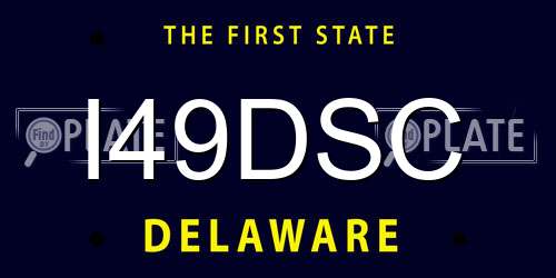 I49DSC Delaware License Plate