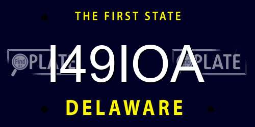I49IOA Delaware License Plate