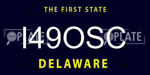 I49OSC Delaware License Plate