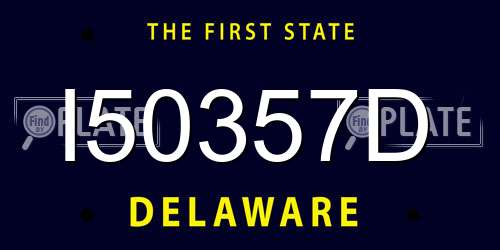 I50357D Delaware License Plate
