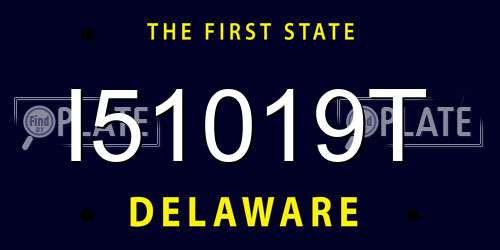 I51019T Delaware License Plate