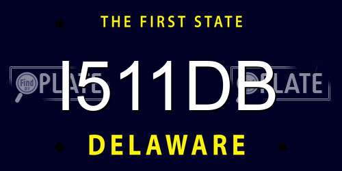 I511DB Delaware License Plate