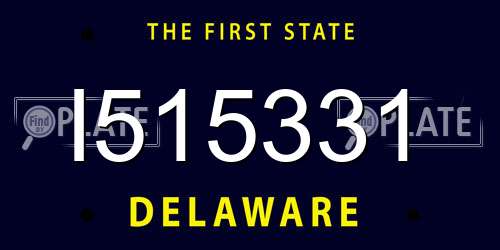 I515331 Delaware License Plate