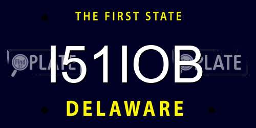 I51IOB Delaware License Plate