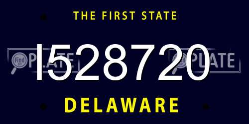 I528720 Delaware License Plate
