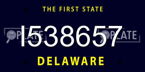 I538657 Delaware License Plate