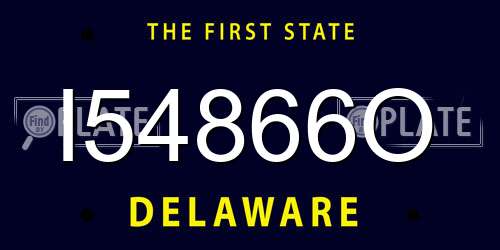 I54866O Delaware License Plate