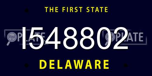 I548802 Delaware License Plate