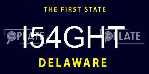 I54GHT Delaware License Plate