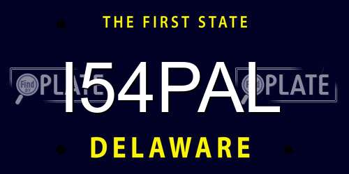 I54PAL Delaware License Plate
