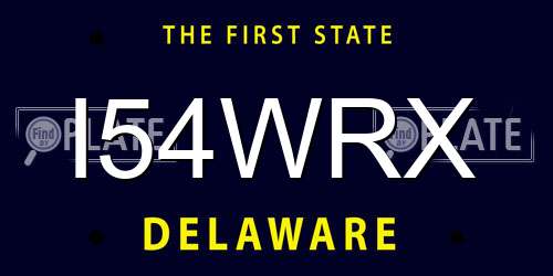 I54WRX Delaware License Plate