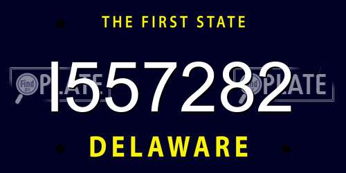 I557282 Delaware License Plate