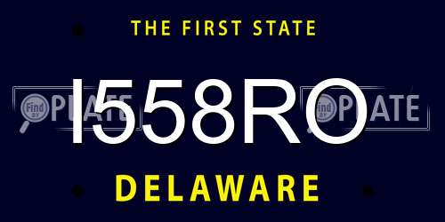 I558RO Delaware License Plate